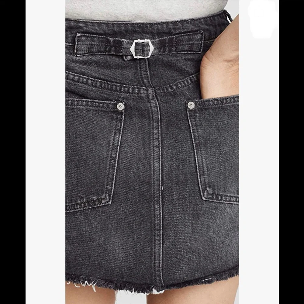 Free People Rugged ALine Denim Skirt in black size 27 OB823235 - Picture 3 of 15